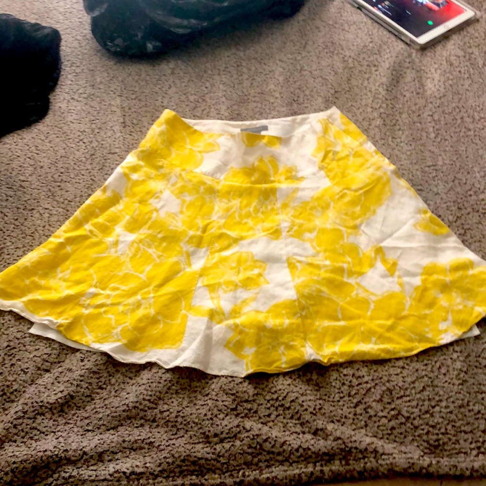 Ann Taylor floral yellow skirt.